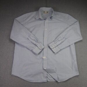 Duluth Trading Co Shirt Mens L White Blue Plaid‎ Button Front Long Sleeve